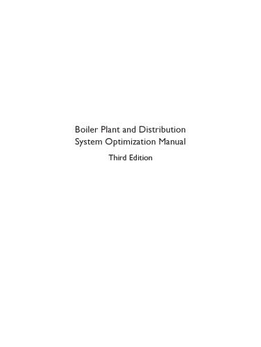 Boiler plant and distribution system optimization manual