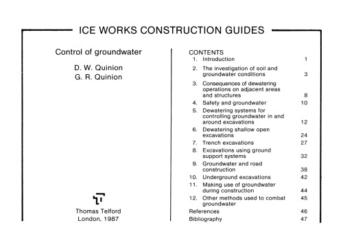 Control of Groundwater
