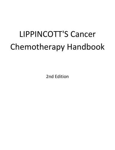 Lippincott's Cancer Chemotherapy Handbook