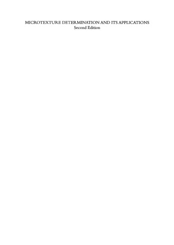 Microtexture Determination and Its Applications