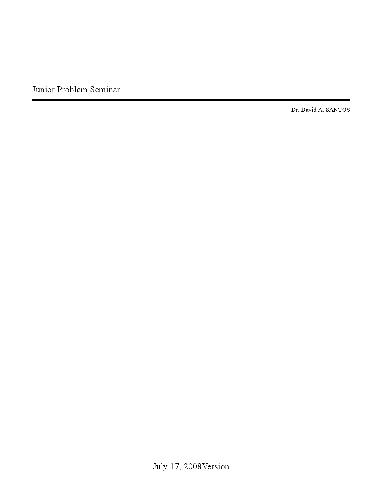 Junior problem seminar