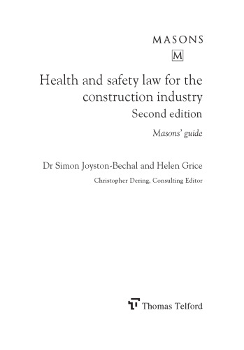 Health and Safety Law for the Construction Industry