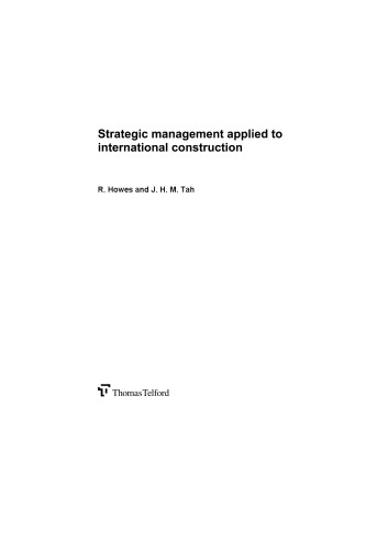 Strategic Management Applied to International Construction