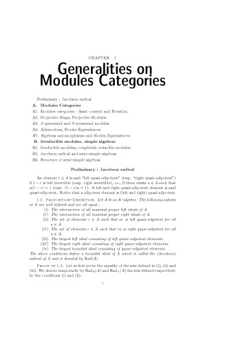 Generalities on Modules Categories