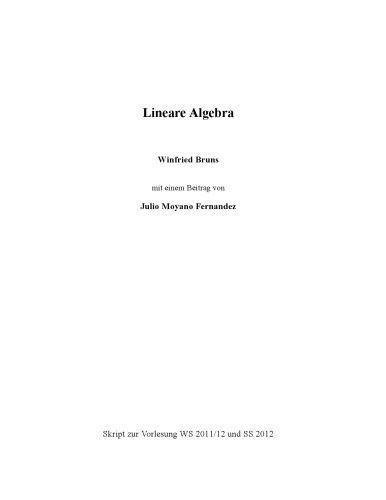 Lineare Algebra [Lecture notes]
