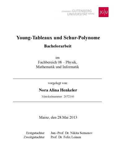 Young-Tableaux und Schur-Polynome