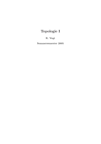 Topologie I (Sommersemester 2005)