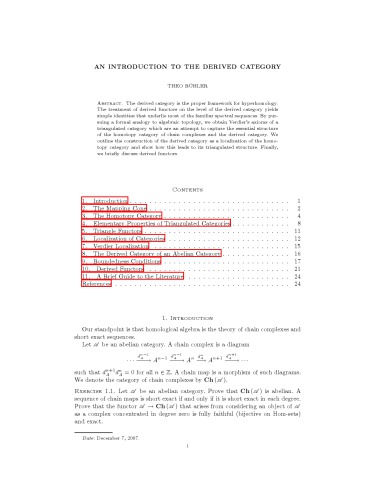 An introduction to the derived category