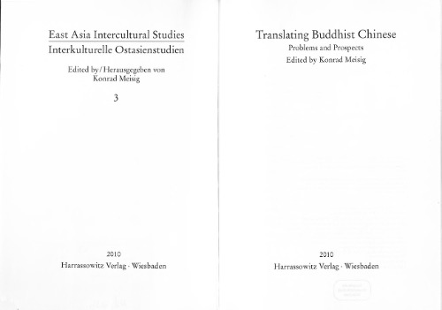 Translating Buddhist Chinese: problems and prospects