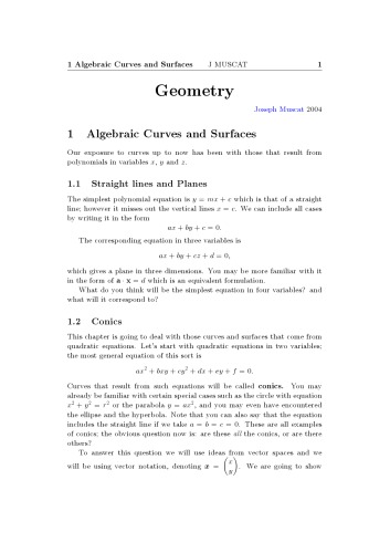 Geometry [expository notes]