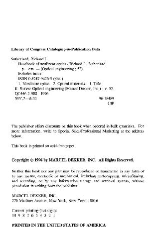 Handbook of nonlinear optics