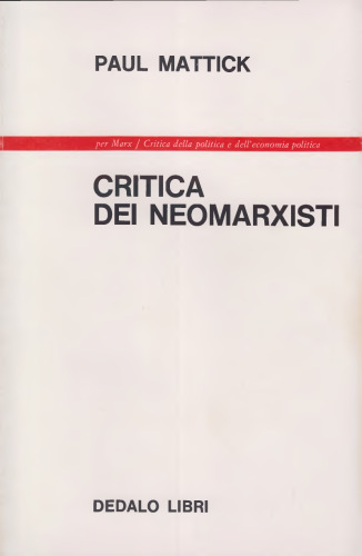Critica dei neomarxisti