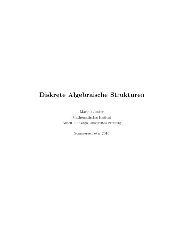 Diskrete Algebraische Strukturen