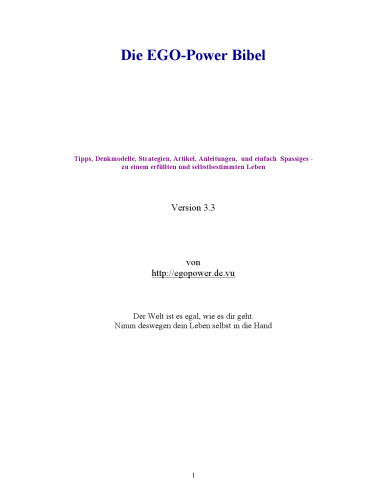 Die EGO-Power-Bibel