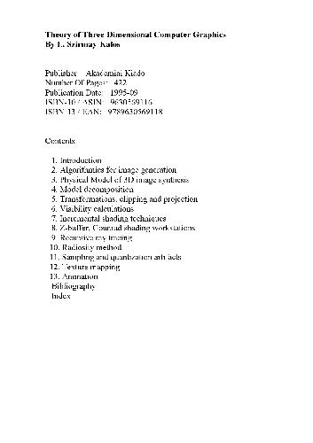 Theory of three-dimensional computer graphics, no TOC