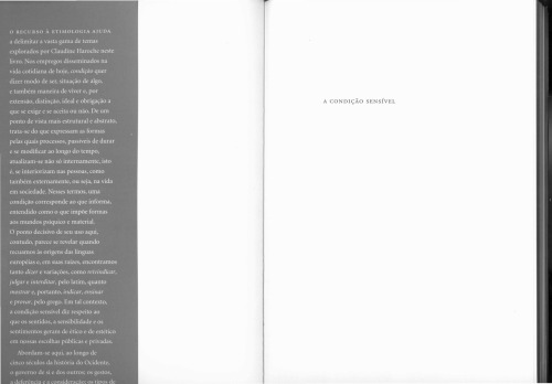 A condição sensível: formas e maneiras de sentir no Ocidente