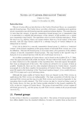 Notes on Cartier-Dieudonné Theory [Lecture notes]