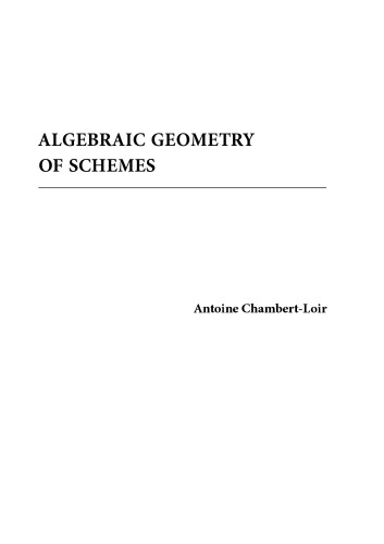 Algebraic Geometry of Schemes [Lecture notes]