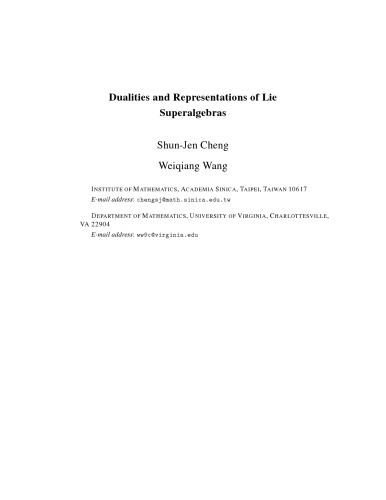 Dualities and Representations of Lie Superalgebras