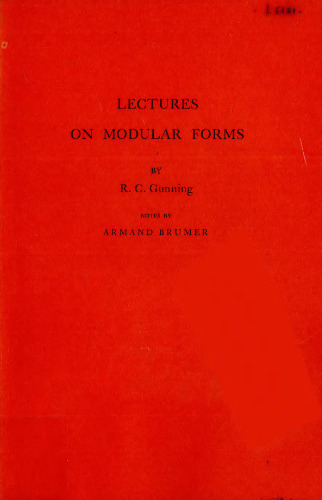 Lectures on Modular Forms.