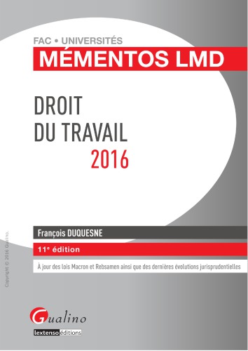 Mémentos LMD - Droit du travail 2016