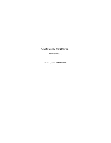 Algebraische Strukturen [Lecture notes]