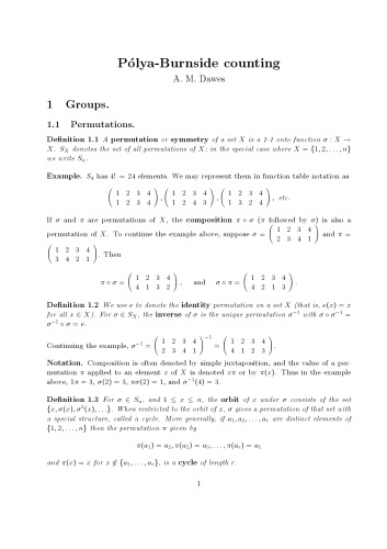 Pólya-Burnside counting [Lecture notes]