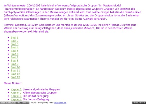 Algebraische Gruppen