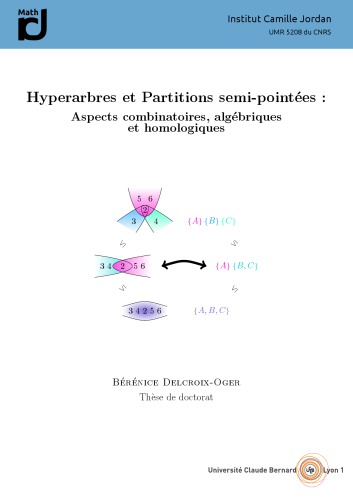 Hyperarbres et Partitions semi-pointées : Aspects combinatoires, algébriques et homologiques
