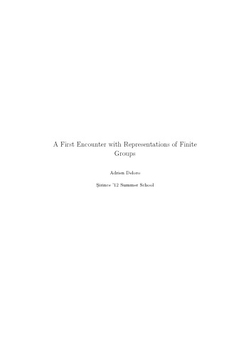 A First Encounter with Representations of Finite Groups