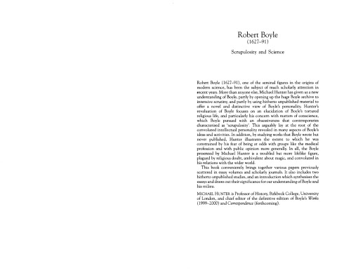 Robert Boyle (1627-91): Scrupulosity and Science
