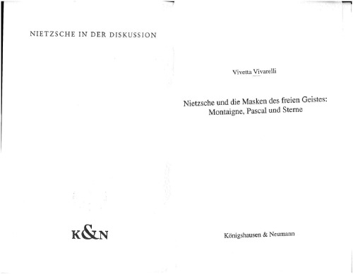 Nietzsche und die Masken des freien Geistes : Montaigne, Pascal und Sterne