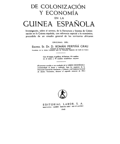 De colonización y economía en la Guinea española