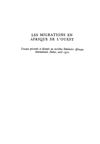 Modern Migrations in Western Africa