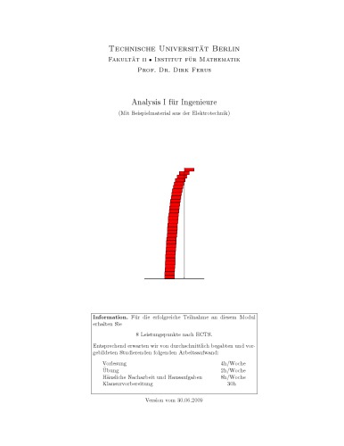 Analysis I für Ingenieure (Mit Beispielmaterial aus der Elektrotechnik) [Lecture notes]