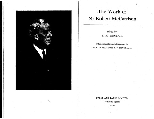 The work of Sir Robert McCarrison