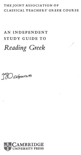 An Independent Study Guide to Reading Greek