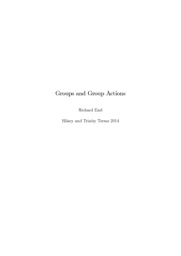 Groups and Group Actions [Lecture notes]