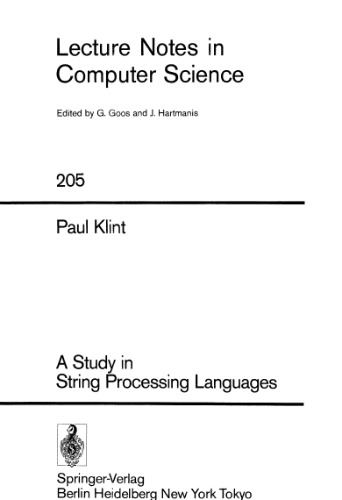 A Study in String Processing Languages