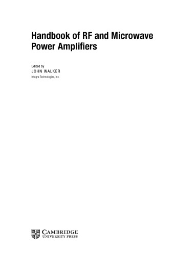 Handbook of RF and microwave power amplifiers