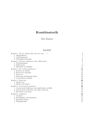 Kombinatorik [Lecture notes]