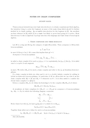 Notes on chain complexes