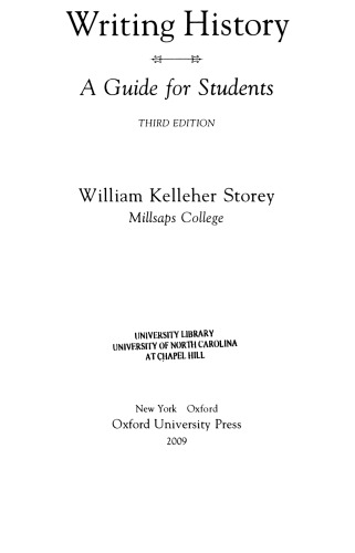 Writing History: A Guide for Students