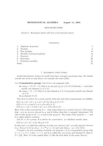 Homological Algebra [Lecture notes]