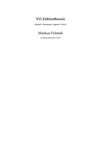VO Zahlentheorie