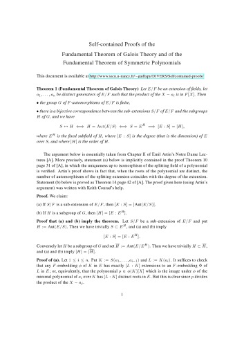 Self-contained Proofs of the Fundamental Theorem of Galois Theory and of the Fundamental Theorem of Symmetric Polynomials [expository notes]