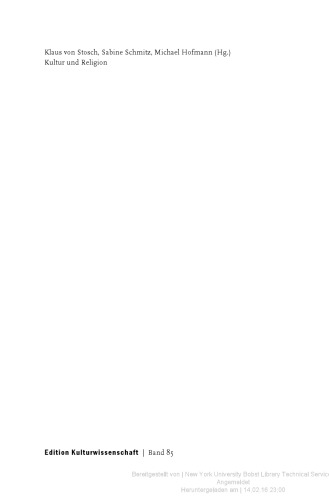 Kultur und Religion. Eine interdisziplinäre Bestandsaufnahme