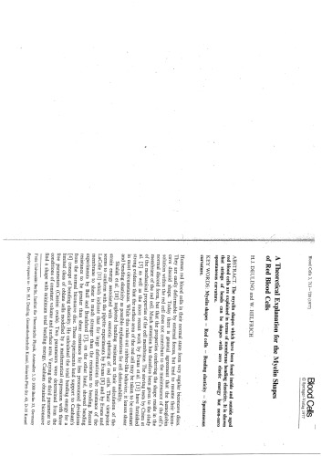 A theoretical explanation for the myelin shapes of red blood cells