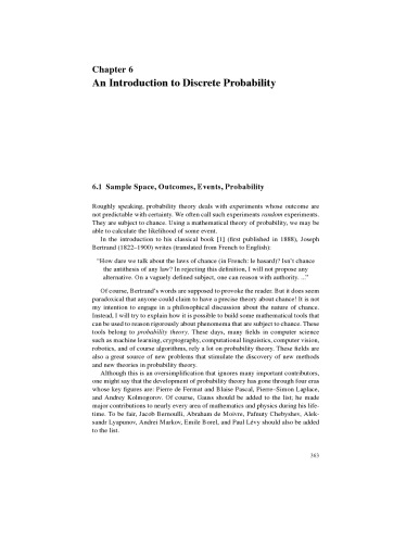 An Introduction to Discrete Probability [Ch. 6 of a book draft]