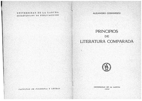 Prinicipios de literatura comparada